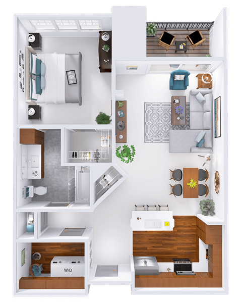 a floor plan of a house with a bedroom and a living room